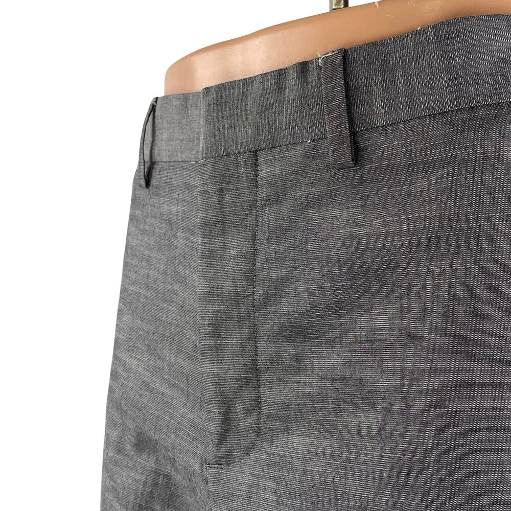 Express Women's Gray High Rise Straight Wide Leg Trousers Dress Pants Size 31X32 - Picture 3 of 6
